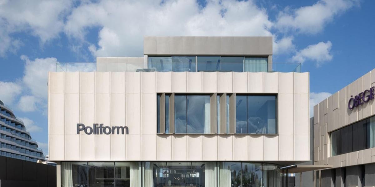 Modern furniture showroom facade